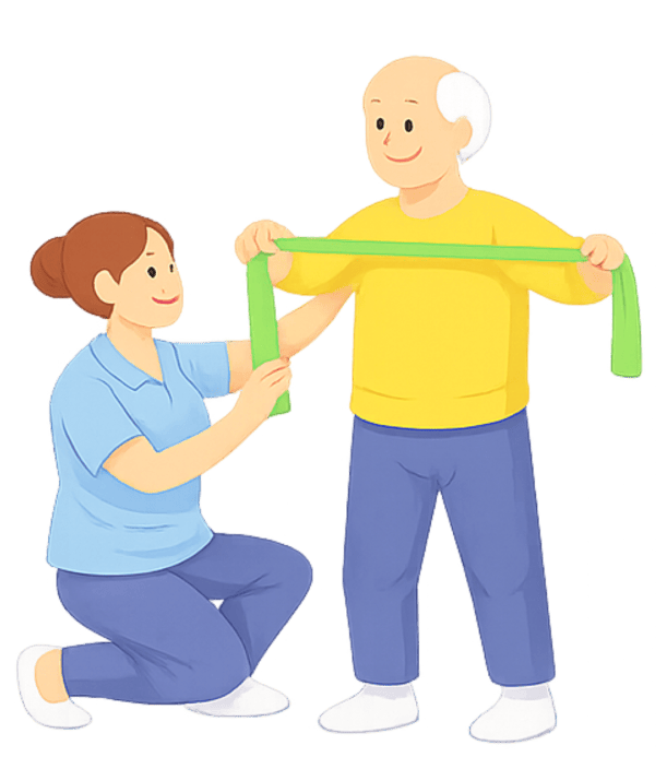 جلسة علاج طبيعي لكبار السن